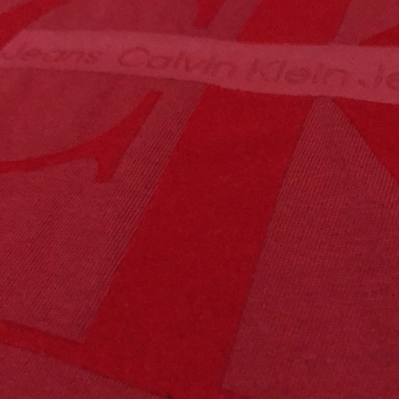 NWT-Mens Calvin Klein Short Sleeve T-Cotton-Sz S-Red - Picture 9 of 11